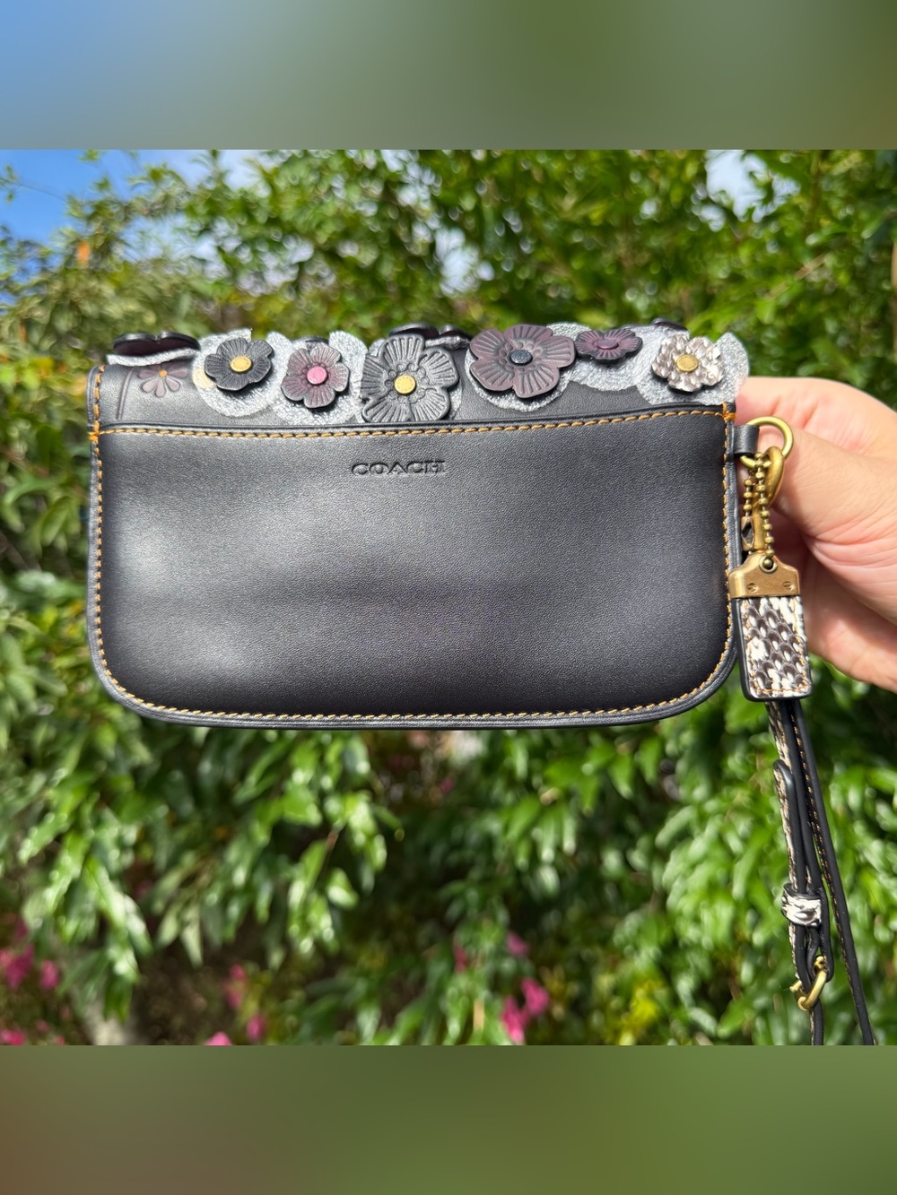 NWT Coach 1941 Clutch With Snakeskin Tea Rose 22935 - Picture 4 of 10